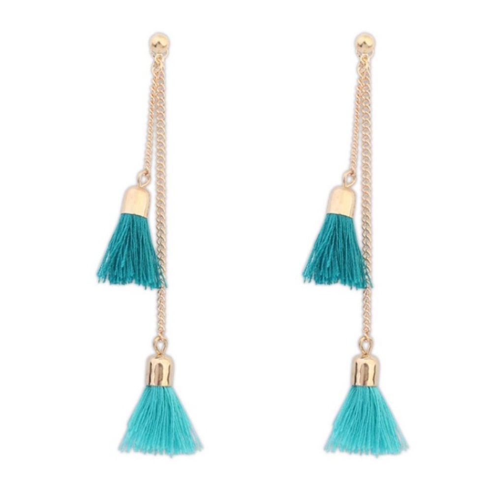Double Tassel Earrings - Picture 7 of 8